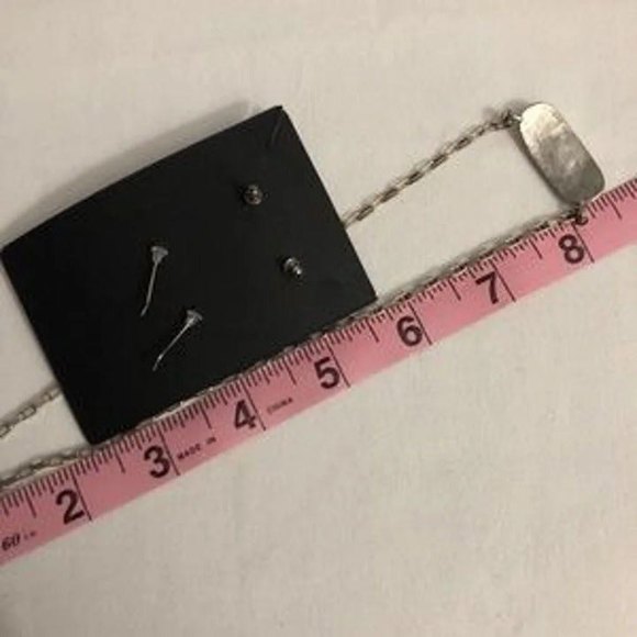 Ball Bead Necklace 2 Pairs of Earrings Silver Tone - Picture 3 of 5